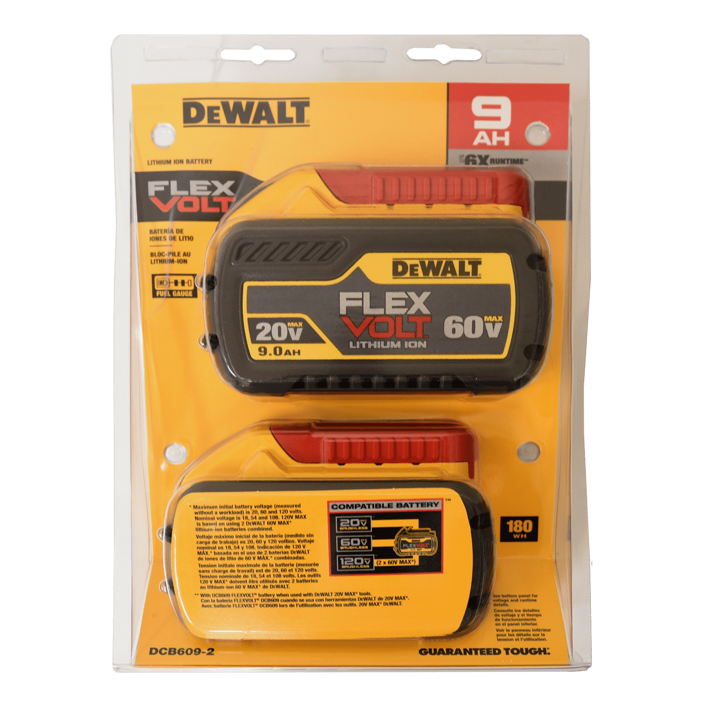 Super Vac BD09 X2 DeWalt FLEXVOLT 9Ah Batteries 2 Pack