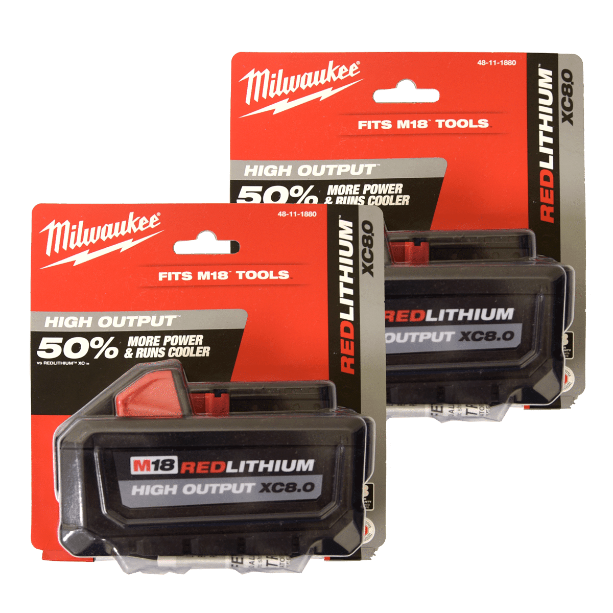 Super Vac BL08 X2 Milwaukee M18 8Ah Batteries 2 Pack