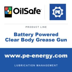 OilSafe 350309 Pistola de engrase con cuerpo transparente y alimentación por batería - Amarillo