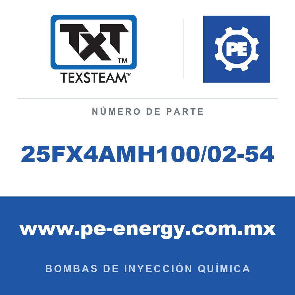 Texsteam 25FX4AMH100/02-54 - Texsteam 25FX4AMH100/02-54 Bomba - BOMBA CUÁDRUPLE 25FX 1/2 SS B-T/B y 3/16 SS B/B 30:1