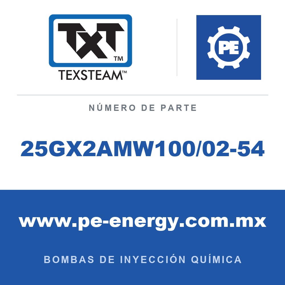 Texsteam 25GX2AMW100/02-54 Bomba - BOMBA 25GX DÚPLEX (DPLX), 1/2 B-T/B, 3/16 SS B/B, 60:1, C/B