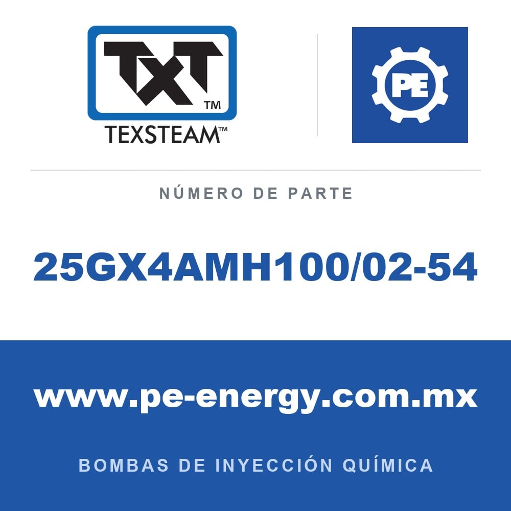 Texsteam 25GX4AMH100/02-54 - Texsteam 25GX4AMH100/02-54 Bomba - BOMBA CUÁDRUPLE 25GX 1/2 SS B-T/B y 3/16 SS B/B 60:1