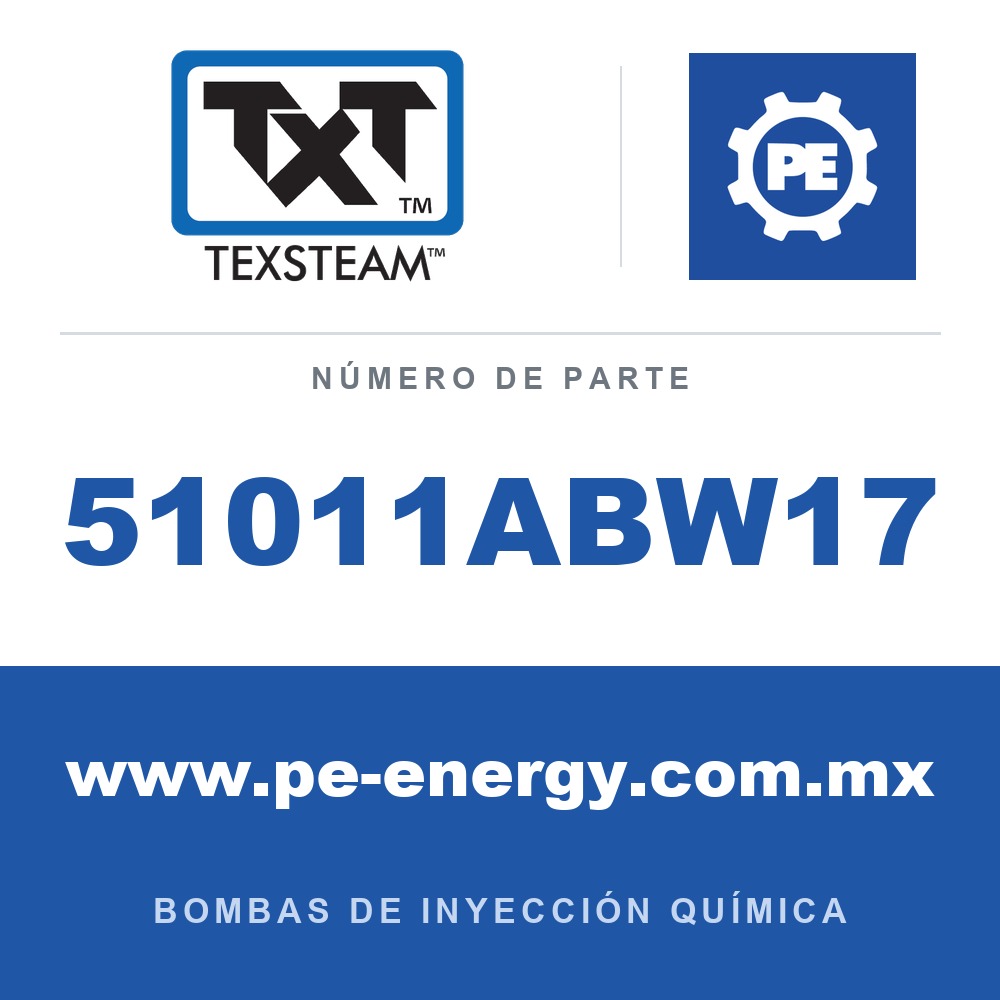 Texsteam 51011ABW17 Bomba - 5101 BOMBA (PUMP) 1/4 ESTÁNDAR (STD) SS HPB/VIT