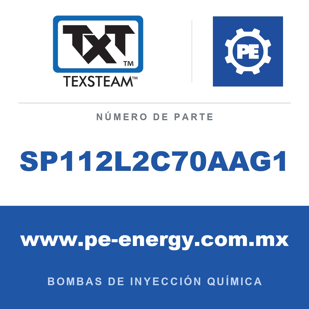 Texsteam SP112L2C70AAG1 Bomba - SP, SIMPLEX (SPLX), 1/4, 2P, 155W, 2B, 1EN, C1D2, SS S/S, HC