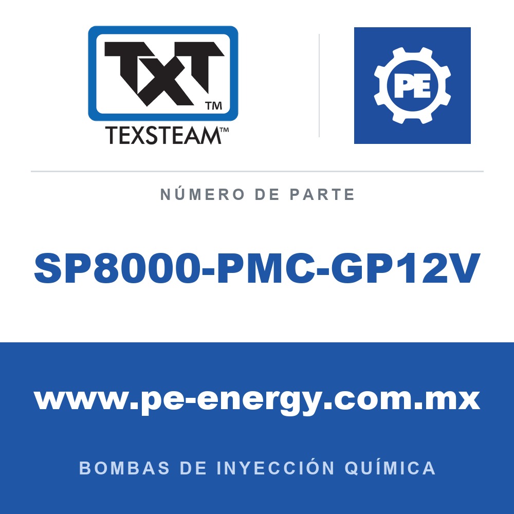 Texsteam SP8000-PMC-GP12V Bomba - BOMBA, MOTOR (MTR) ESTÁNDAR (STD), CONTROLADOR (CNTLR) SOLARLITE PARA 12V, SIN CONVERTIDOR