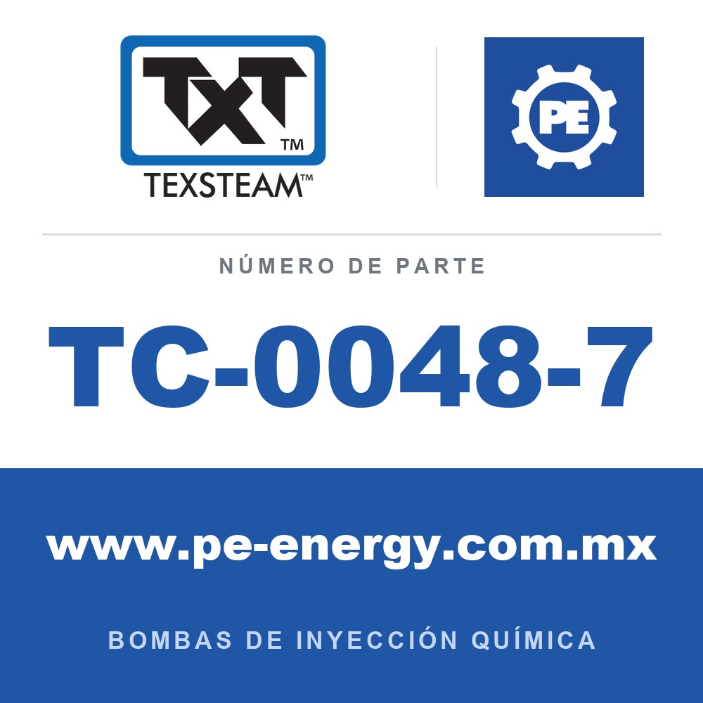 Texsteam TC-0048-7 - Texsteam TC 0048-7 - Cabezal de Bomba para Bomba de Inyección Química