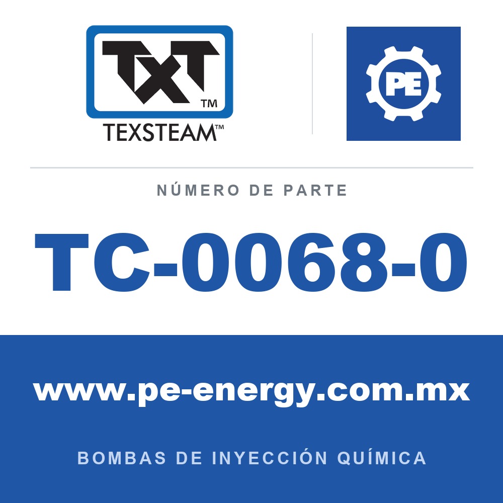 Texsteam TC-0068-0 - Texsteam TC 0068-0 - Cabezal de Bomba para Bomba de Inyección Química
