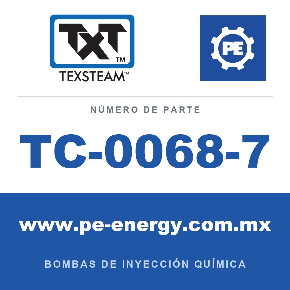 Texsteam TC-0068-7 - Texsteam TC 0068-7 - Cabezal de Bomba para Bomba de Inyección Química