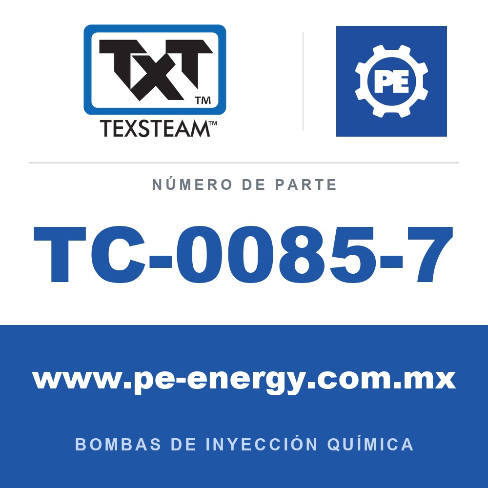 Texsteam TC-0085-7 - Texsteam TC 0085-7 - Cabezal de Bomba para Bomba de Inyección Química