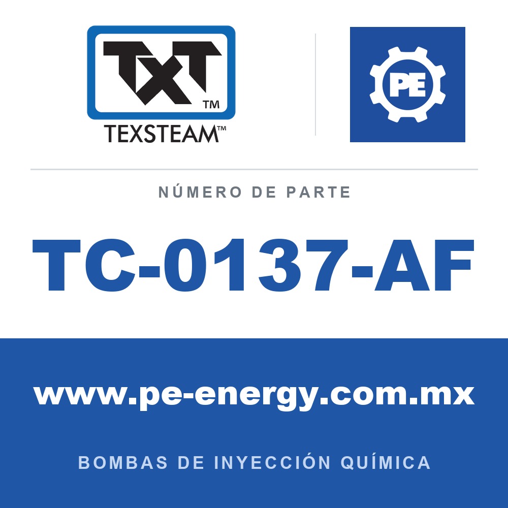 Texsteam TC-0137-AF - Texsteam TC 0137-AF - Cabezal de Bomba para Bomba de Inyección Química