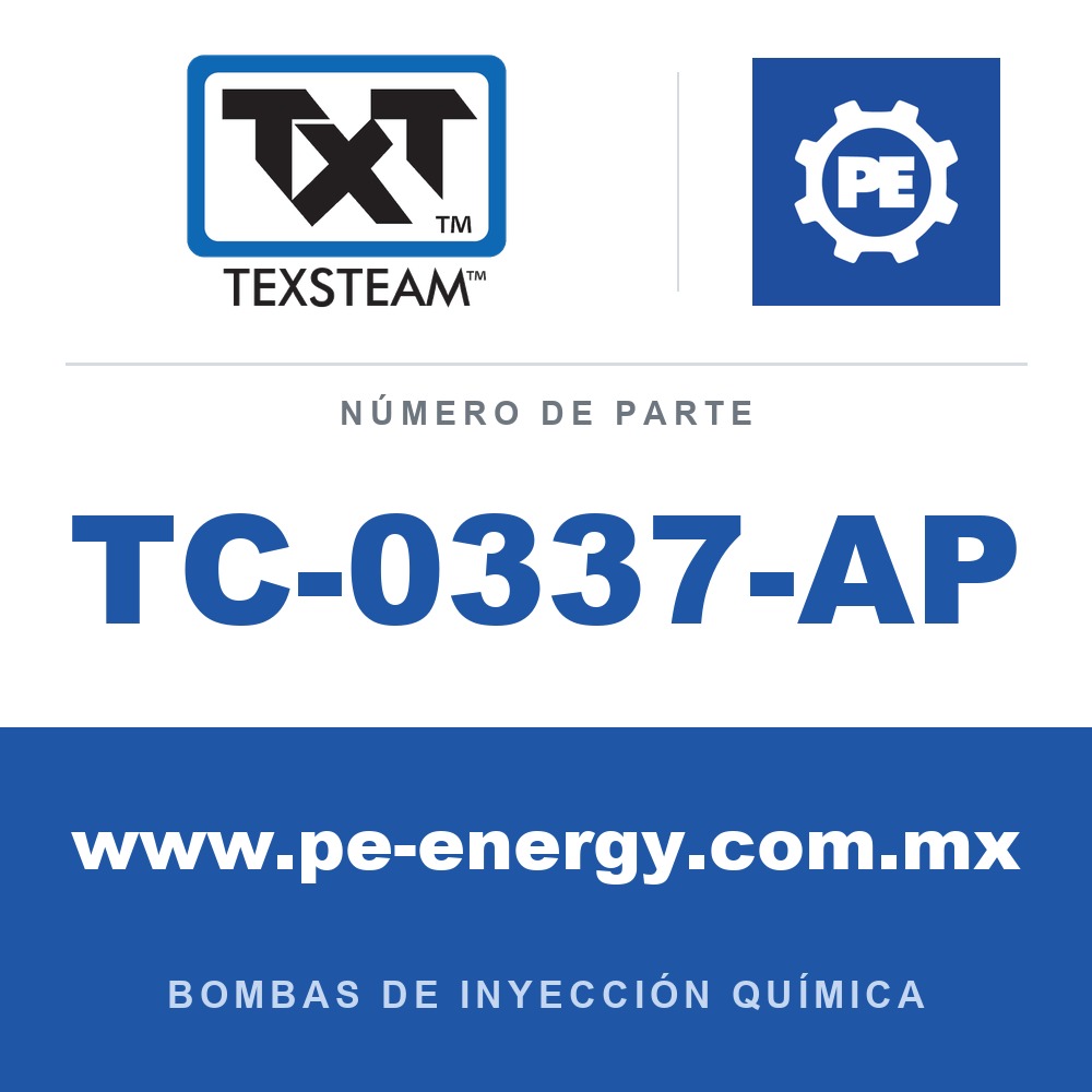 Texsteam TC-0337-AP - Texsteam TC 0337-AP - Cabezal de Bomba para Bomba de Inyección Química