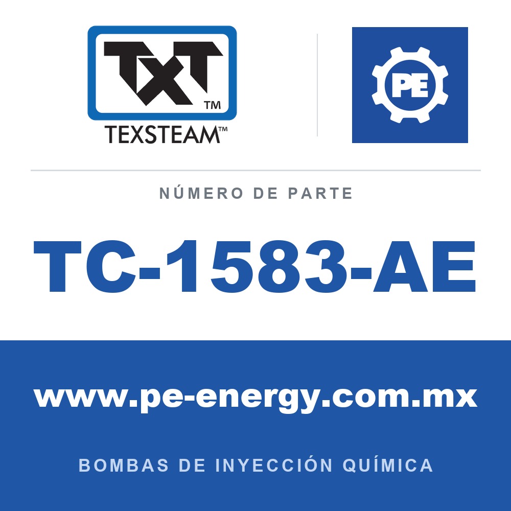 Texsteam TC-1583-AE - Texsteam TC 1583-AE - Cabezal de Bomba para Bomba de Inyección Química