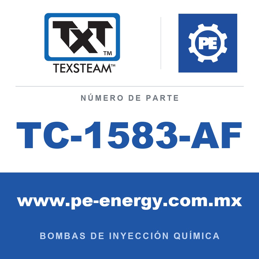 Texsteam TC-1583-AF - Texsteam TC 1583-AF - Cabezal de Bomba para Bomba de Inyección Química