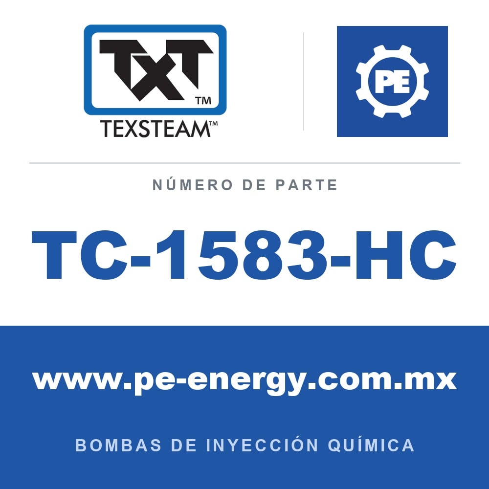 Texsteam TC-1583-HC - Texsteam TC 1583-HC - Cabezal de Bomba para Bomba de Inyección Química
