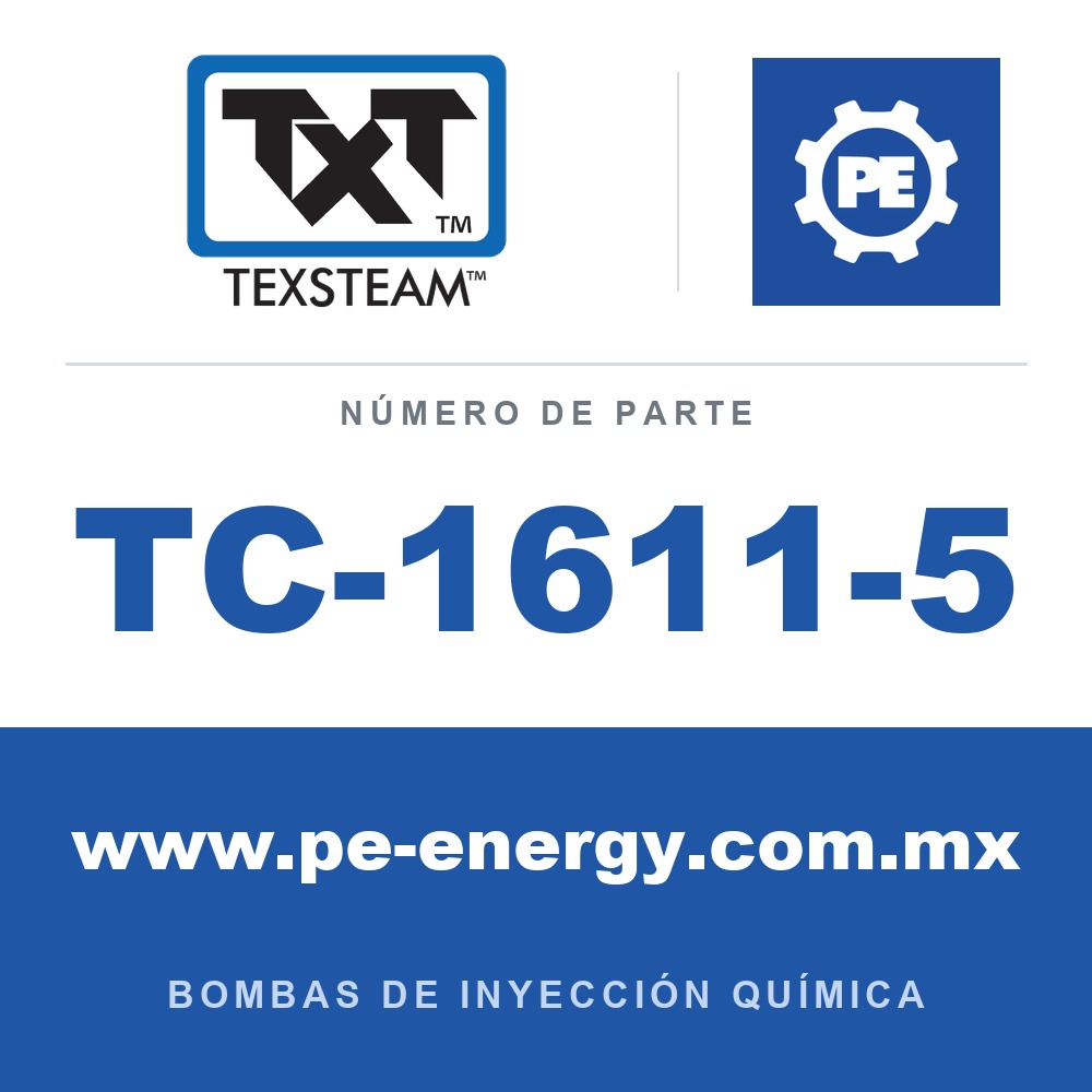 Texsteam TC-1611-5 - Texsteam TC 1611-5 - Cabezal de Bomba para Bomba de Inyección Química