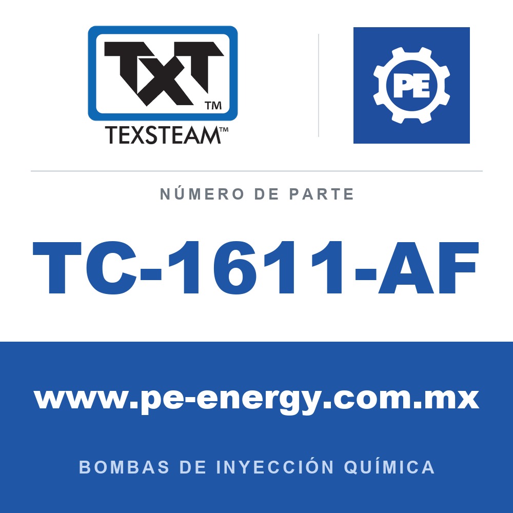 Texsteam TC-1611-AF - Texsteam TC 1611-AF - Cabezal de Bomba para Bomba de Inyección Química