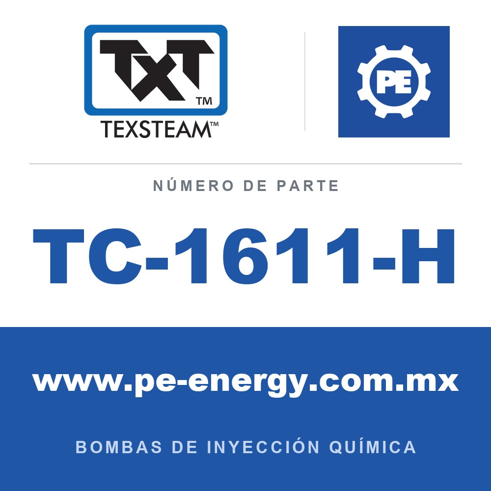 Texsteam TC-1611-H - Texsteam TC 1611-H - Cabezal de Bomba para Bomba de Inyección Química