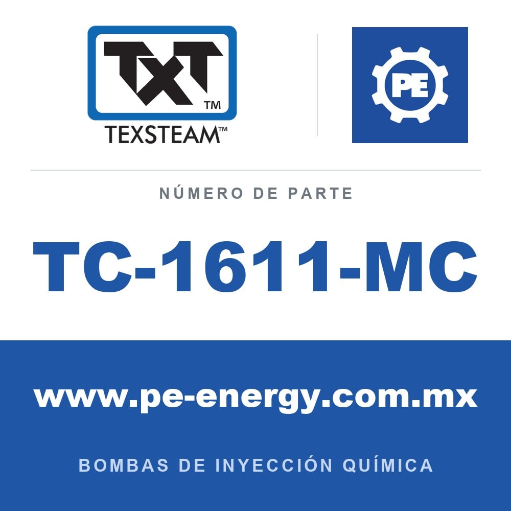 Texsteam TC-1611-MC - Texsteam TC 1611-MC - Cabezal de Bomba para Bomba de Inyección Química