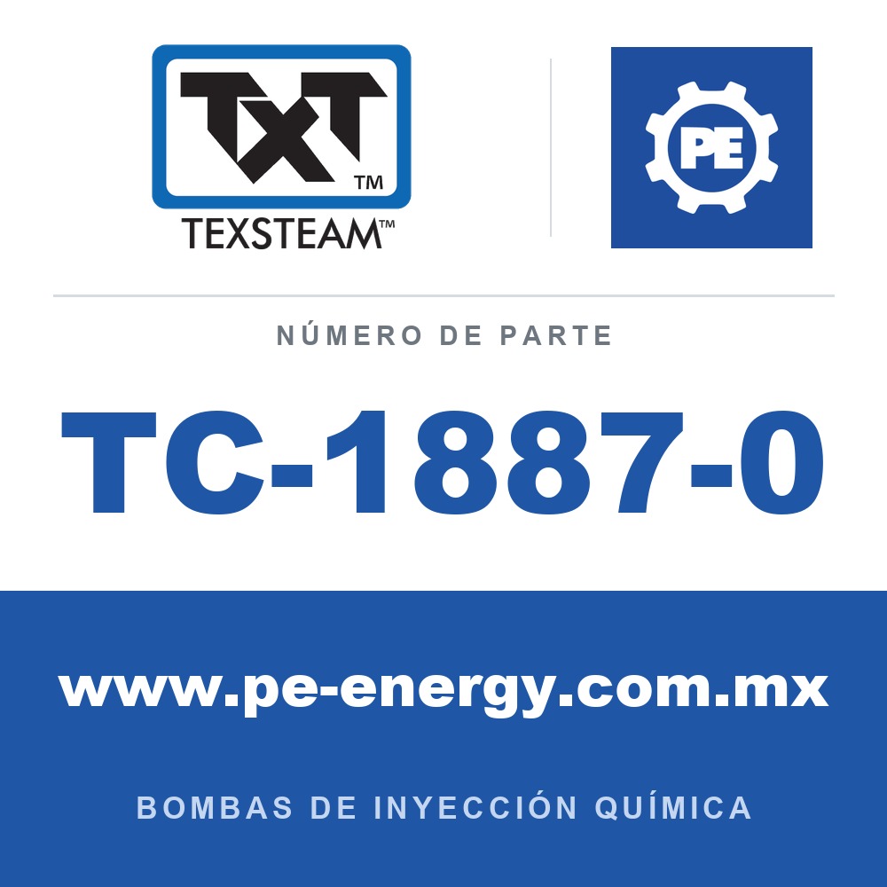 Texsteam TC-1887-0 - Texsteam TC 1887-0 - Cabezal de Bomba para Bomba de Inyección Química