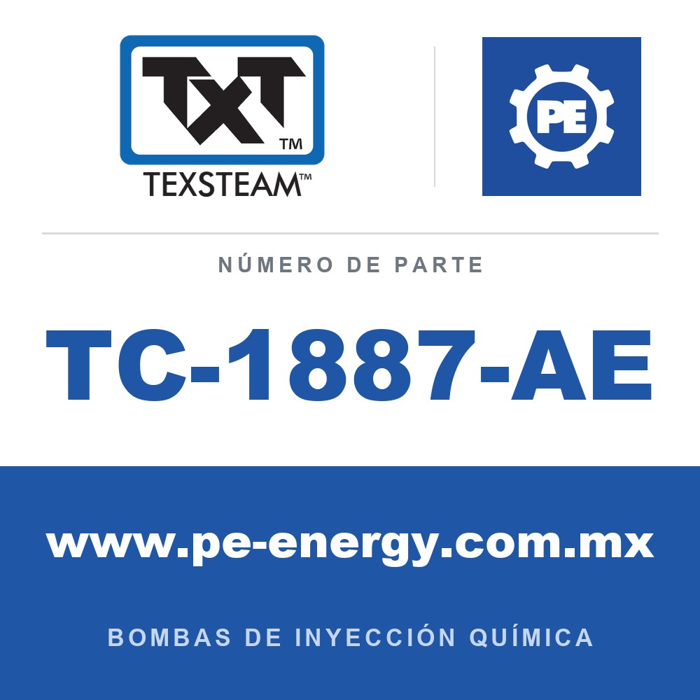 Texsteam TC-1887-AE - Texsteam TC 1887-AE - Cabezal de Bomba para Bomba de Inyección Química