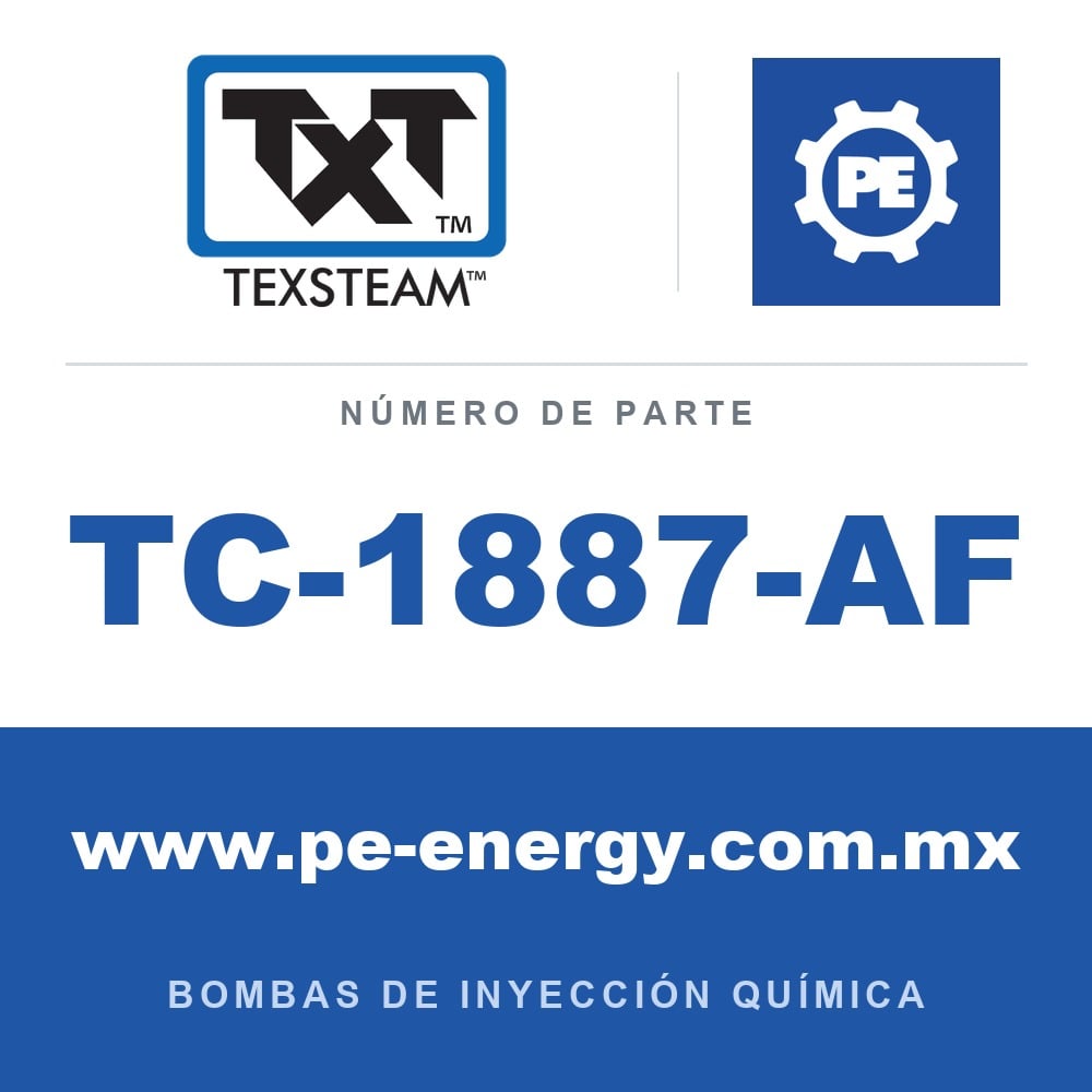 Texsteam TC-1887-AF - Texsteam TC 1887-AF - Cabezal de Bomba para Bomba de Inyección Química