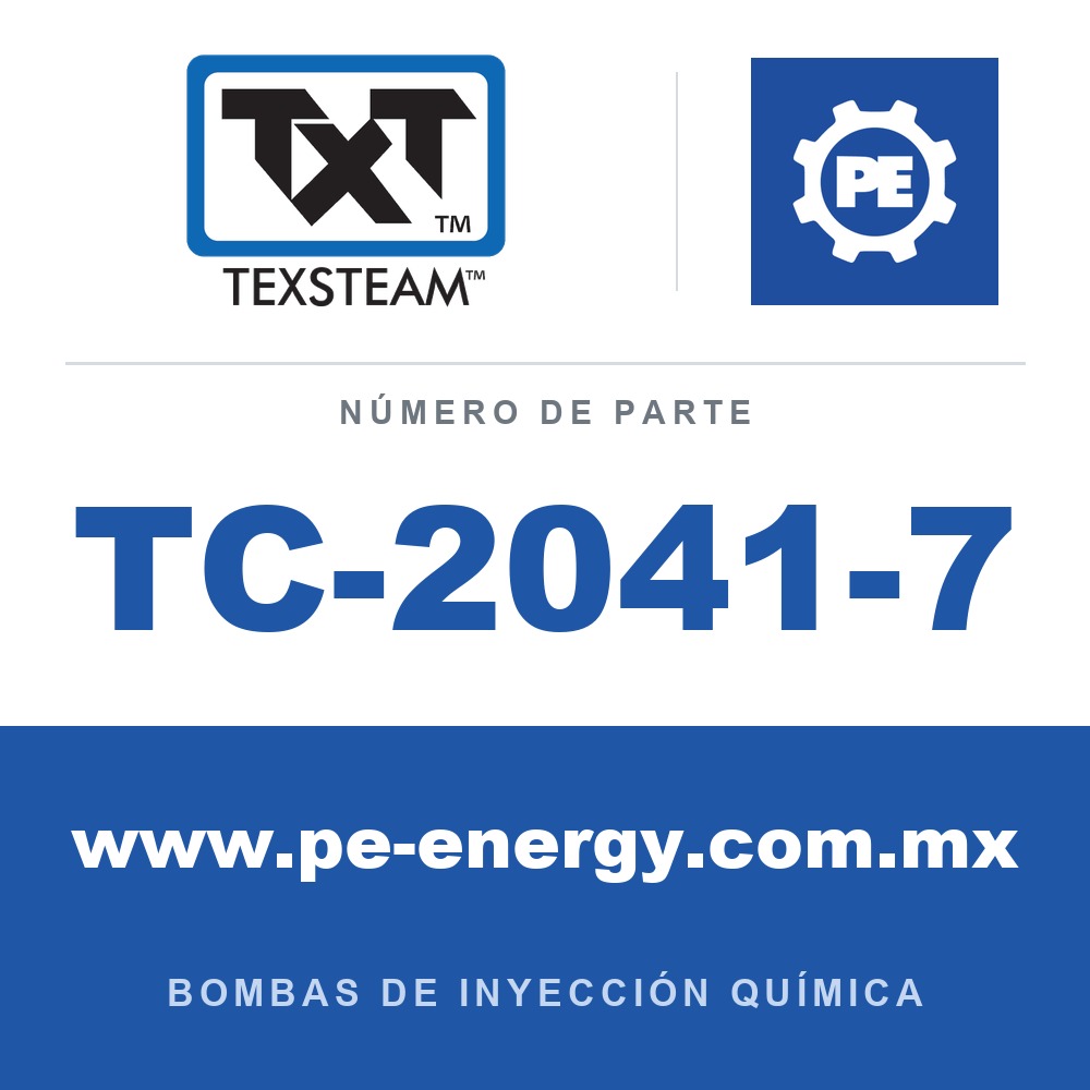 Texsteam TC-2041-7 - Texsteam TC 2041-7 - Cabezal de Bomba para Bomba de Inyección Química