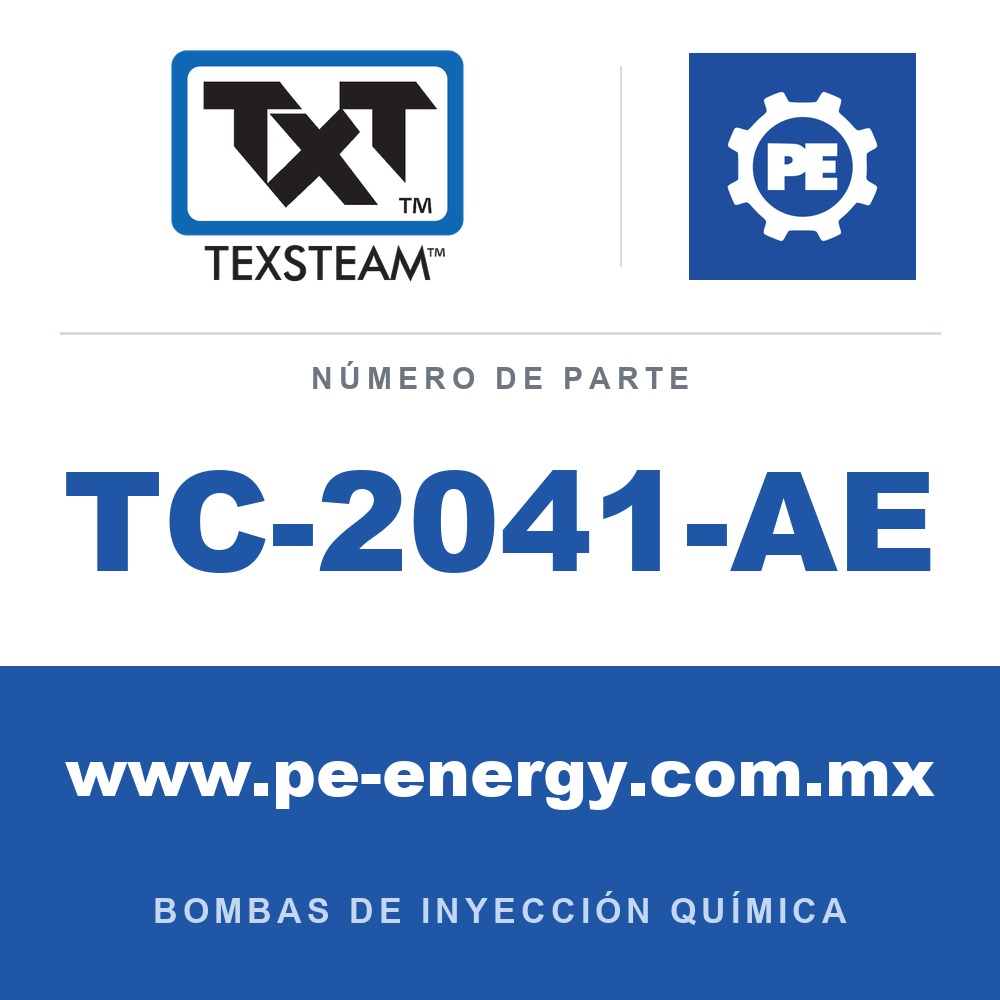 Texsteam TC-2041-AE - Texsteam TC 2041-AE - Cabezal de Bomba para Bomba de Inyección Química