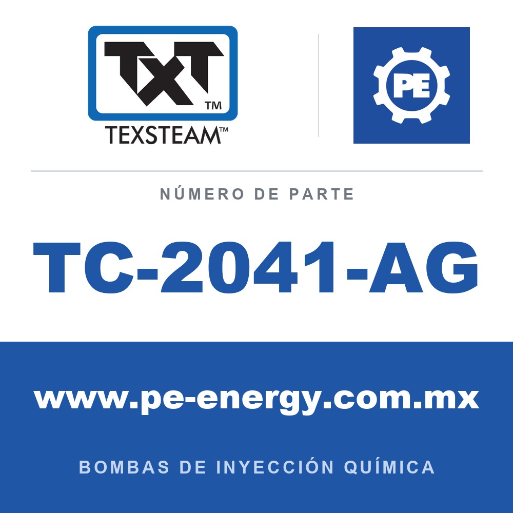 Texsteam TC-2041-AG - Texsteam TC 2041-AG - Cabezal de Bomba para Bomba de Inyección Química
