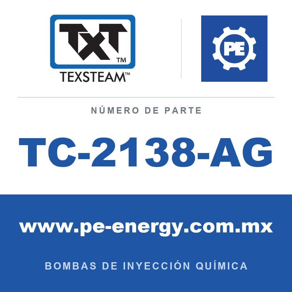 Texsteam TC-2138-AG - Texsteam TC 2138-AG - Cabezal de Bomba para Bomba de Inyección Química