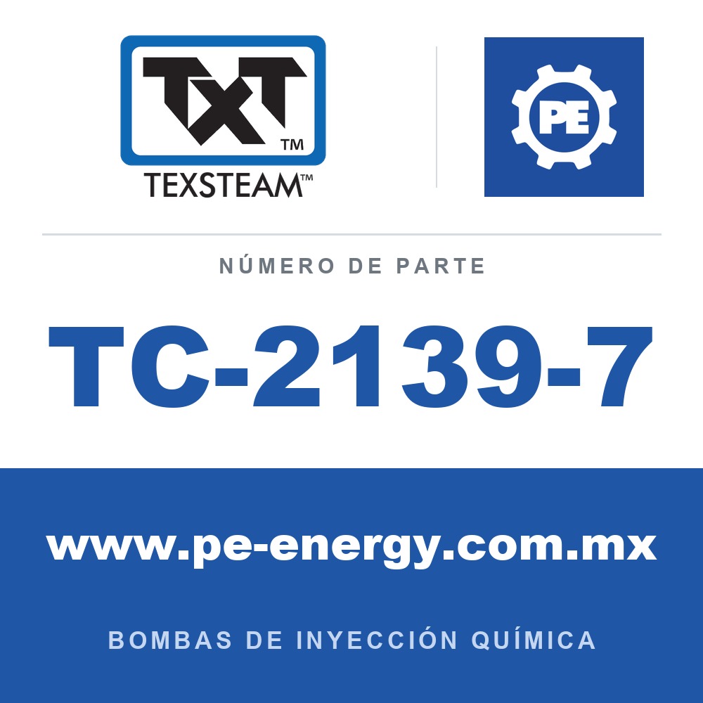 Texsteam TC-2139-7 - Texsteam TC 2139-7 - Cabezal de Bomba para Bomba de Inyección Química