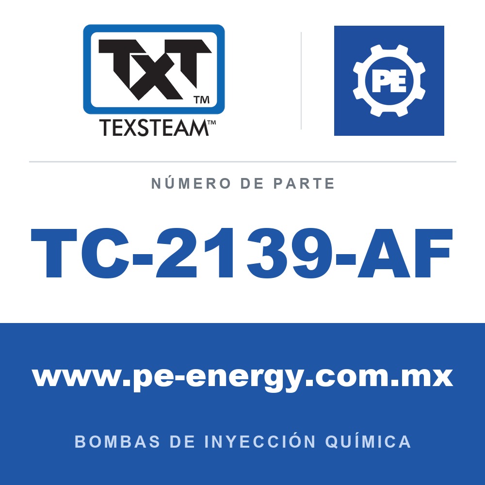 Texsteam TC-2139-AF - Texsteam TC 2139-AF - Cabezal de Bomba para Bomba de Inyección Química