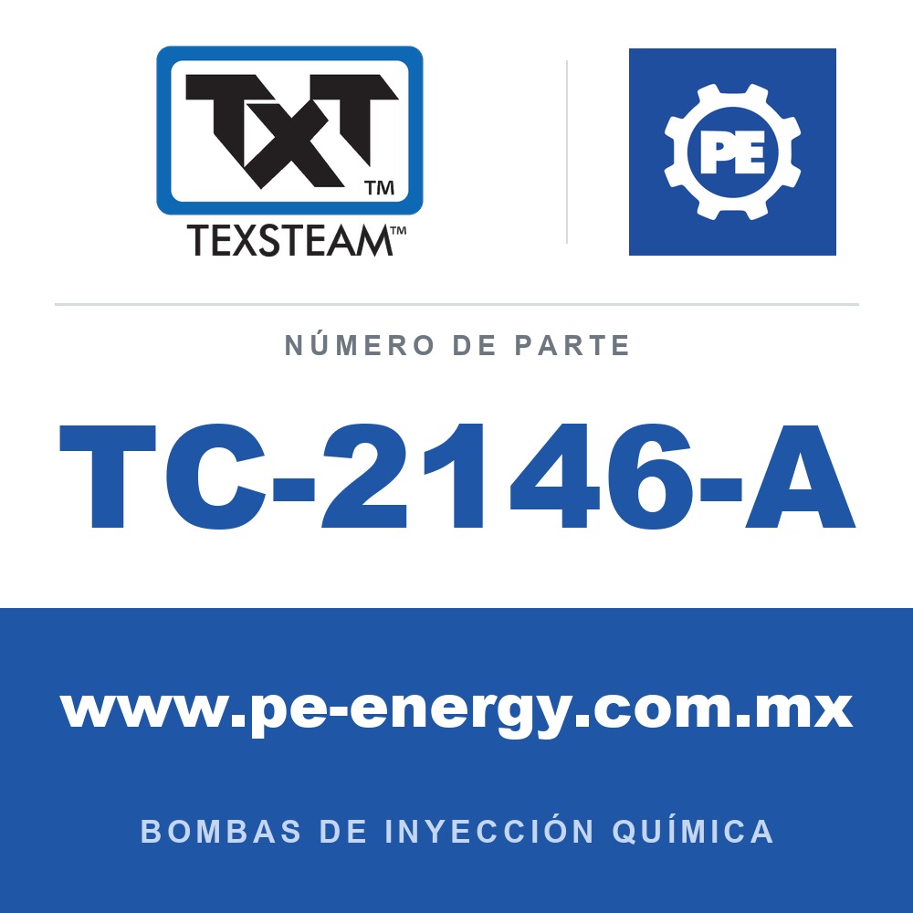 Texsteam TC-2146-A - Texsteam TC 2146-A - Cabezal de Bomba para Bomba de Inyección Química