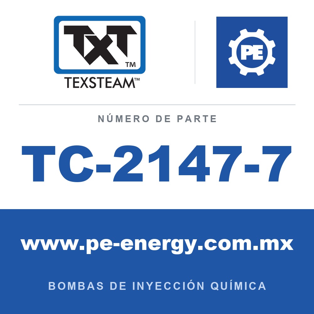 Texsteam TC-2147-7 - Texsteam TC 2147-7 - Cabezal de Bomba para Bomba de Inyección Química