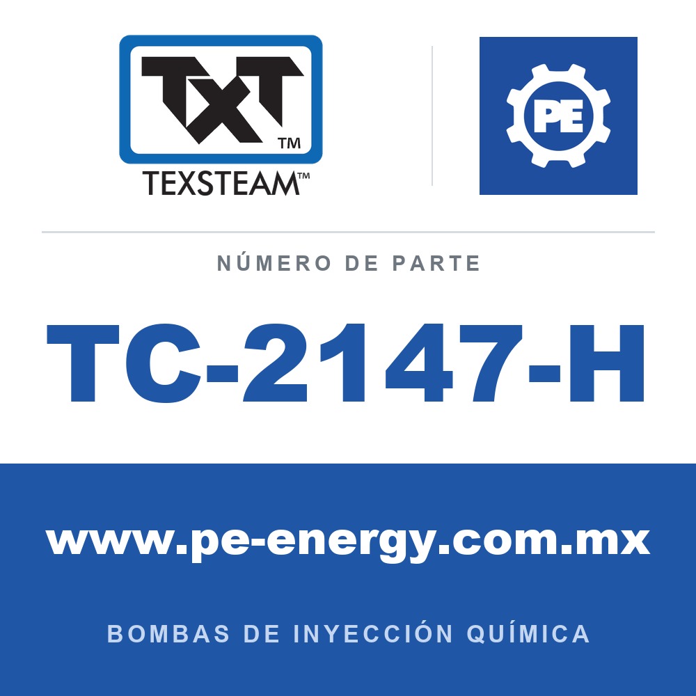 Texsteam TC-2147-H - Texsteam TC 2147-H - Cabezal de Bomba para Bomba de Inyección Química