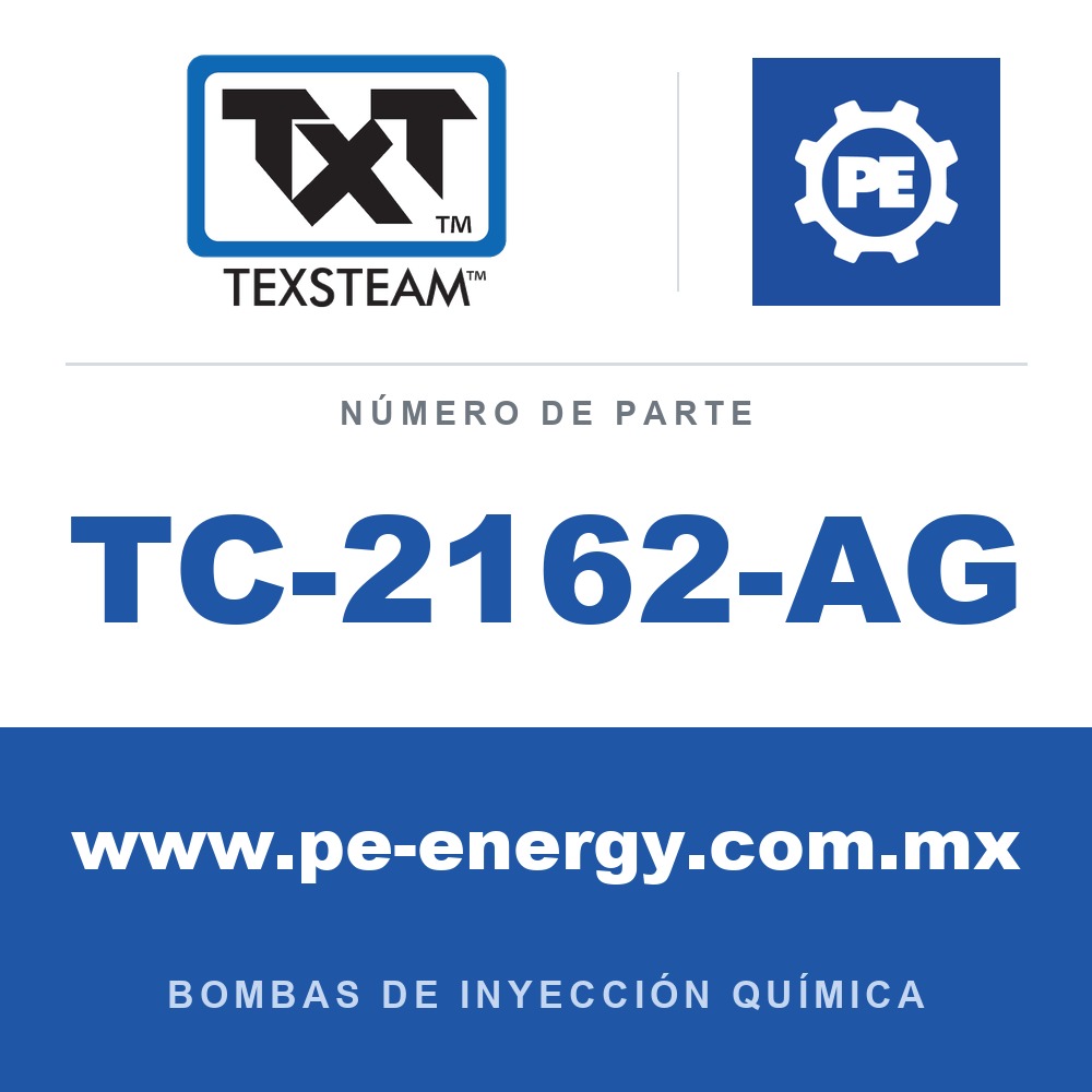Texsteam TC-2162-AG - Texsteam TC 2162-AG - Cabezal de Bomba para Bomba de Inyección Química