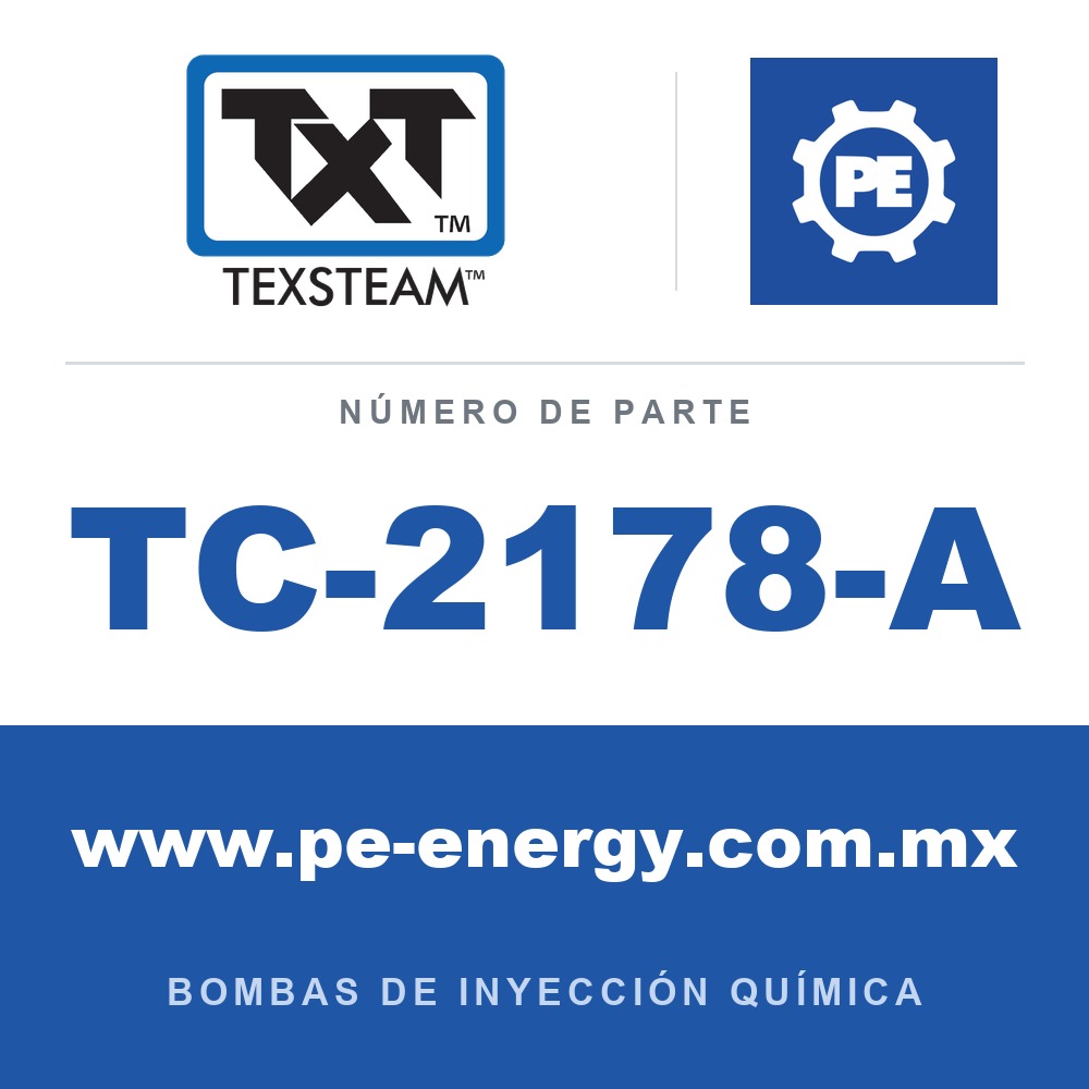 Texsteam TC-2178-A - Texsteam TC 2178-A - Cabezal de Bomba para Bomba de Inyección Química