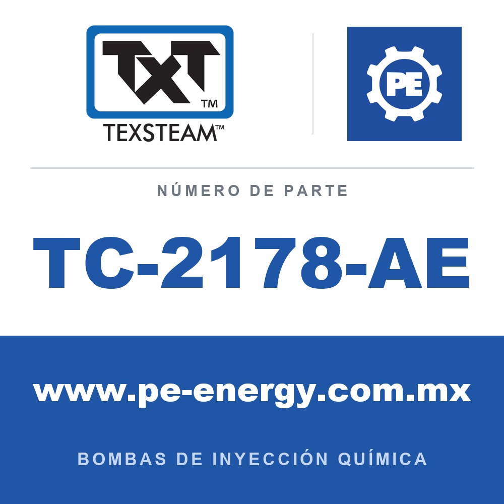 Texsteam TC-2178-AE - Texsteam TC 2178-AE - Cabezal de Bomba para Bomba de Inyección Química