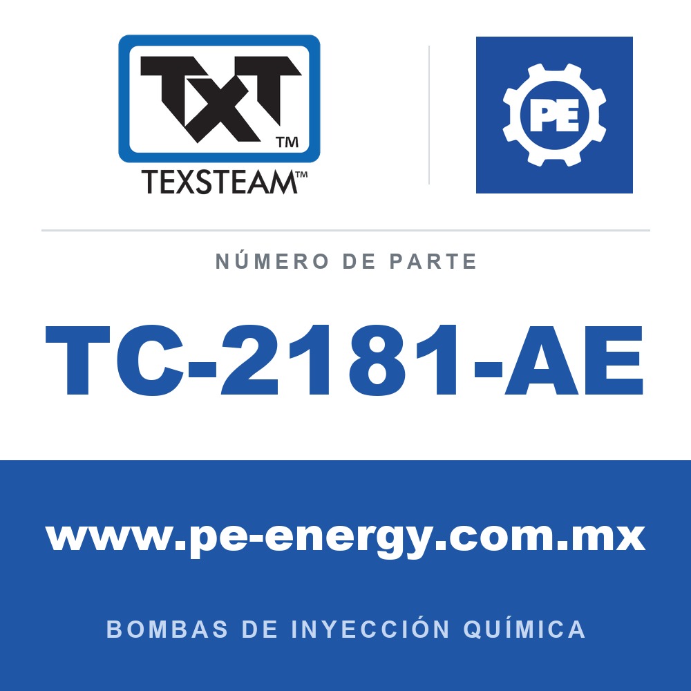 Texsteam TC-2181-AE - Texsteam TC 2181-AE - Cabezal de Bomba para Bomba de Inyección Química