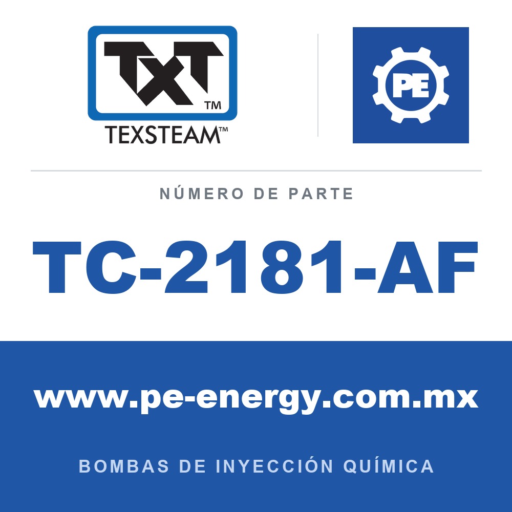 Texsteam TC-2181-AF - Texsteam TC 2181-AF - Cabezal de Bomba para Bomba de Inyección Química