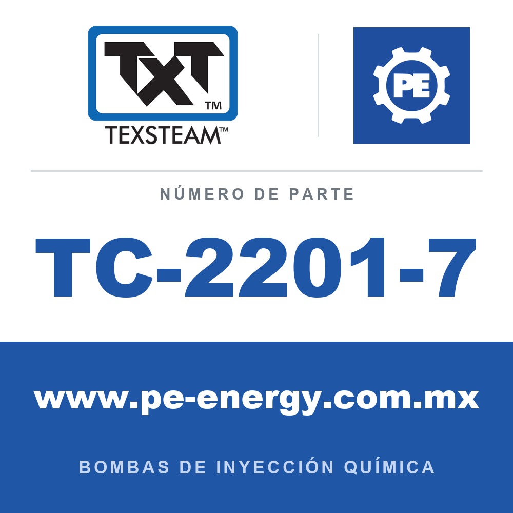 Texsteam TC-2201-7 - Texsteam TC 2201-7 - Cabezal de Bomba para Bomba de Inyección Química