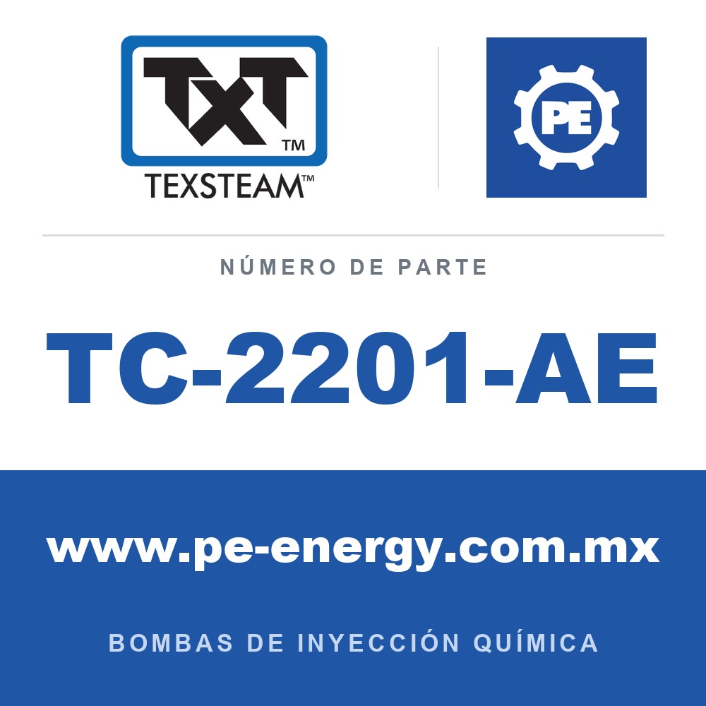 Texsteam TC-2201-AE - Texsteam TC 2201-AE - Cabezal de Bomba para Bomba de Inyección Química