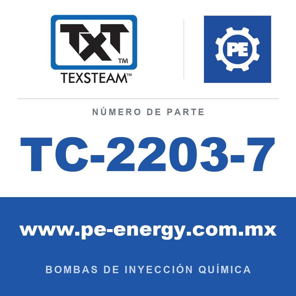 Texsteam TC-2203-7 - Texsteam TC 2203-7 - Cabezal de Bomba para Bomba de Inyección Química