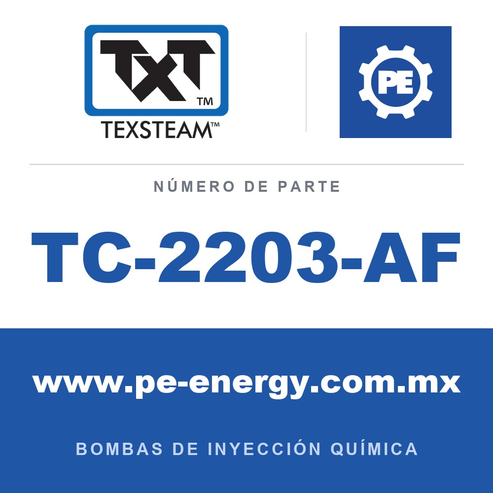 Texsteam TC-2203-AF - Texsteam TC 2203-AF - Cabezal de Bomba para Bomba de Inyección Química