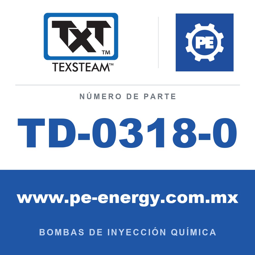 Texsteam TD-0318-0 - Texsteam TD 0318-0 - Componente de Émbolo para Bomba de Inyección Química