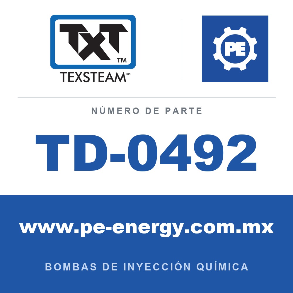 Texsteam TD-0492 - Texsteam TD 0492 - Componente de Émbolo para Bomba de Inyección Química