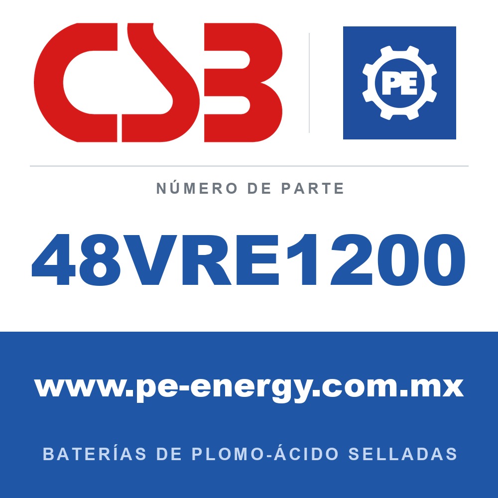 CSB Battery 48VRE1200 - CSB 48VRE1200 Sistema de batería de energía renovable 48V 1200Ah 57.6kWh
