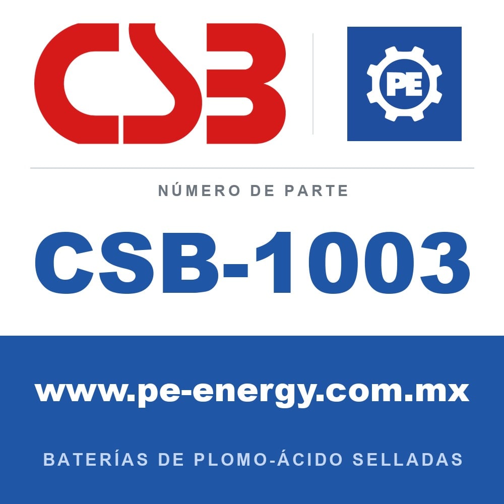 CSB Battery CSB-1003 - CSB-1003 Paquete de baterías de repuesto, reemplaza a RBC6, 2 x GP12120F2 12V 12Ah