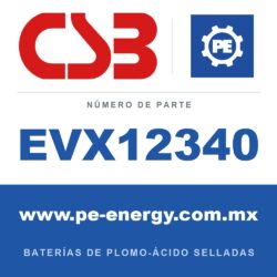 CSB Battery EVX12340 - CSB EVX12340 Batería de plomo-ácido sellada 12V 34Ah