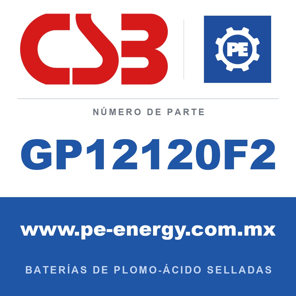 CSB Battery GP12120F2 - CSB GP12120F2 Batería de plomo-ácido sellada 12V 12Ah