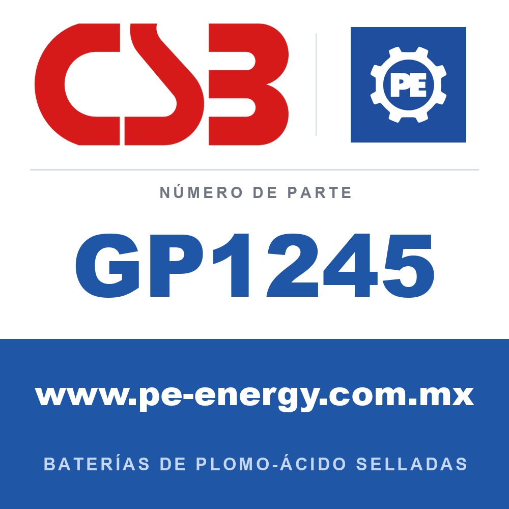 CSB Battery GP1245 - CSB GP1245 Batería de plomo-ácido sellada 12V 4.5Ah